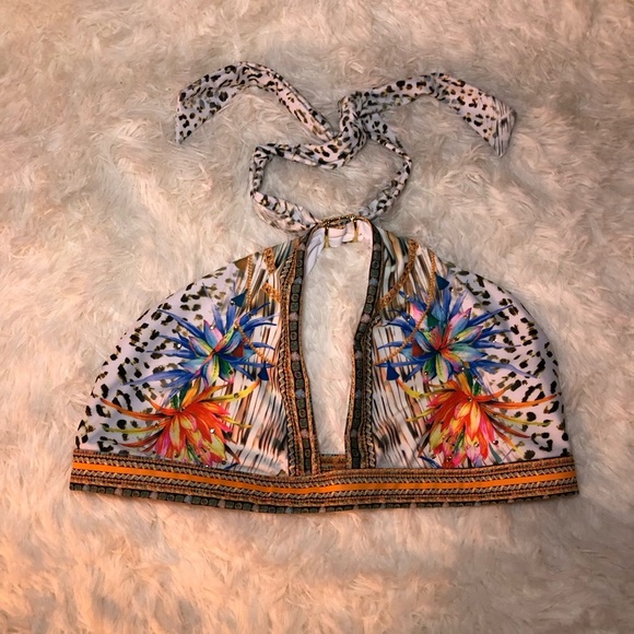 VENUS Multicolor Leopard Halter Bikini Top size 8 - Picture 2 of 12